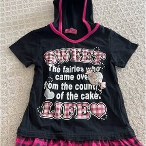 Black and Pink Kids Graphic Tee